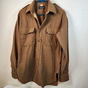 Vintage Men's Regulation Army Officer Button Up Shirt Size Medium Military Green